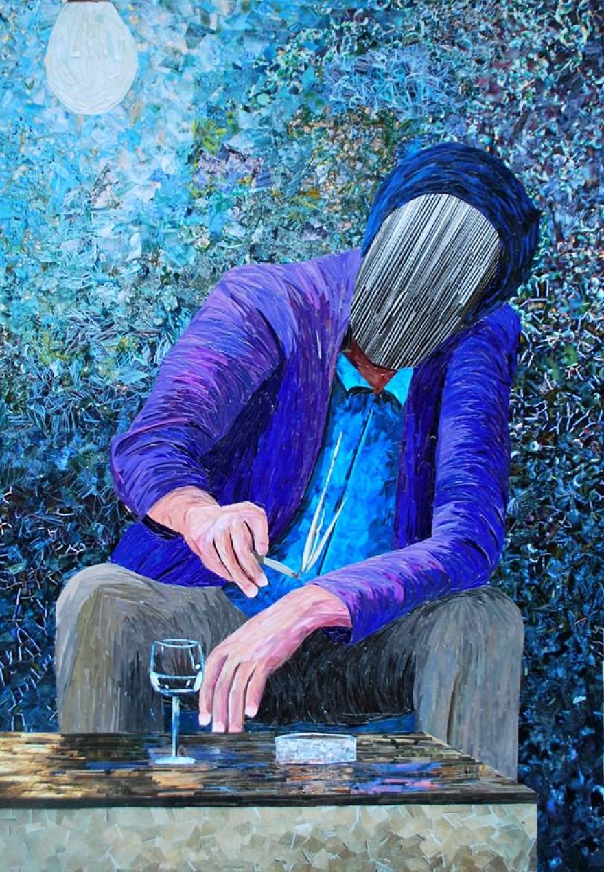 I Create Paper Collages That Look Like Oil Paintings