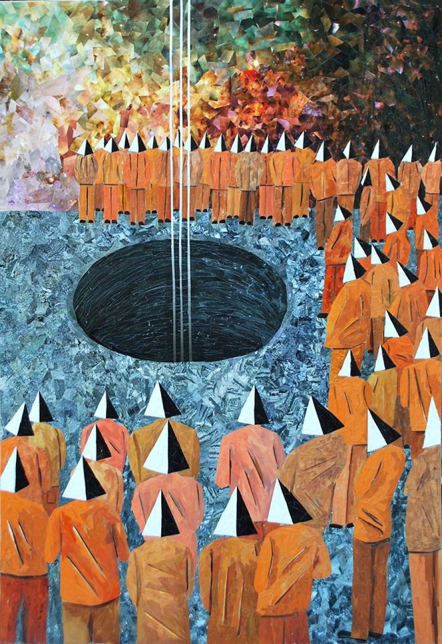 I Create Paper Collages That Look Like Oil Paintings