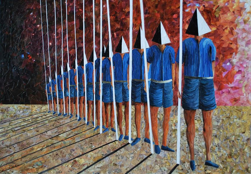 I Create Paper Collages That Look Like Oil Paintings