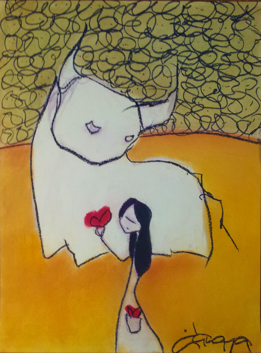 People Say I Do Art But I Don't Know What I'm Doing Until The Abstract Lines Suggest A Figure