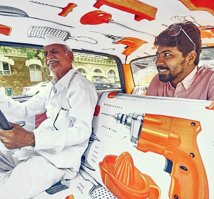 Taxi Fabric Project - When Indian Artists Decorate The Taxis In Mumbai