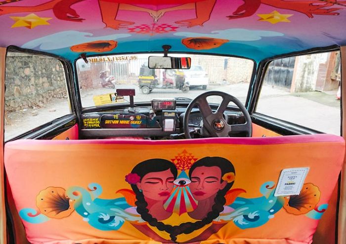 Taxi Fabric Project - When Indian Artists Decorate The Taxis In Mumbai