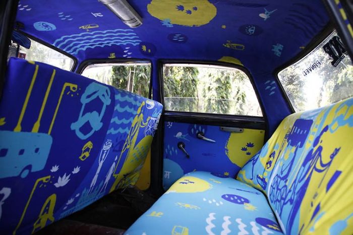 Taxi Fabric Project - When Indian Artists Decorate The Taxis In Mumbai