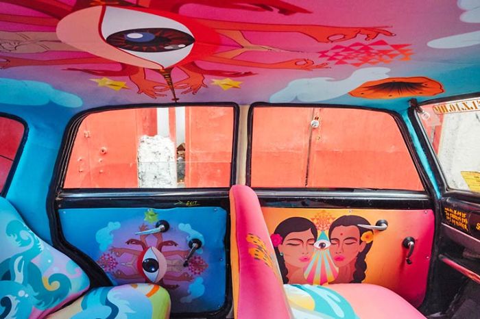 Taxi Fabric Project - When Indian Artists Decorate The Taxis In Mumbai