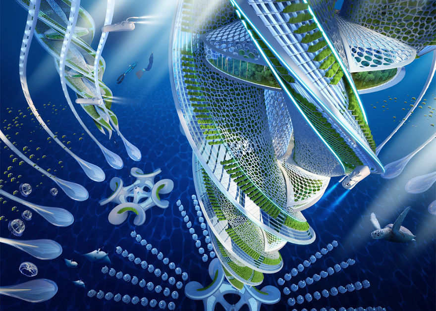 Architect Plans An Underwater Eco Village From 3D Printed Recycled Plastic Architect Plans An Underwater Eco Village From 3D Printed Recycled Plastic