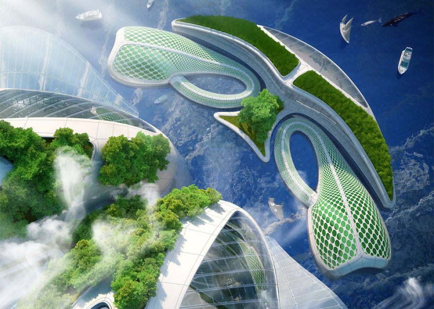 Architect Plans An Underwater Eco Village From 3D Printed Recycled Plastic Architect Plans An Underwater Eco Village From 3D Printed Recycled Plastic