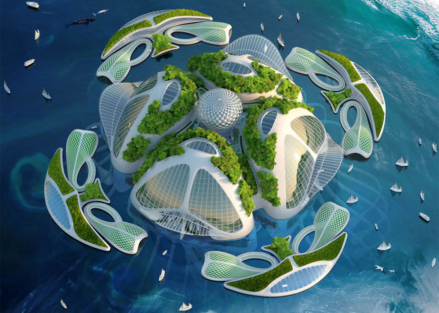 Architect Plans An Underwater Eco Village From 3D Printed Recycled Plastic Architect Plans An Underwater Eco Village From 3D Printed Recycled Plastic