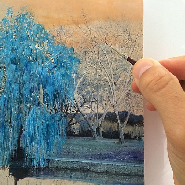 Artist's Meticulously Detailed Paintings Play With Perceptions Of Size.