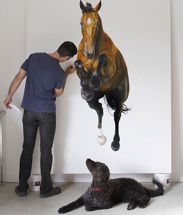 Artist's Meticulously Detailed Paintings Play With Perceptions Of Size. Artist's Meticulously Detailed Paintings Play With Perceptions Of Size.