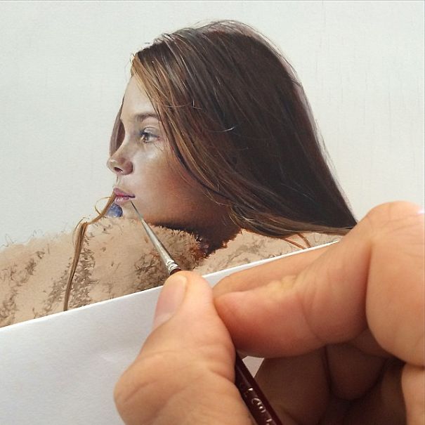 Artist's Meticulously Detailed Paintings Play With Perceptions Of Size.