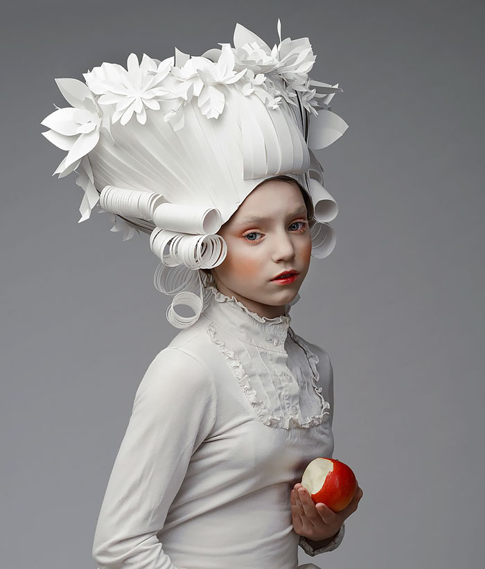 Russian Artist Creates Intricate Baroque Wigs From Paper