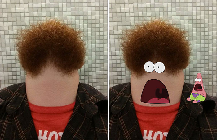 Challenge: A Man With A Beard Looking Straight Up Needs A Face