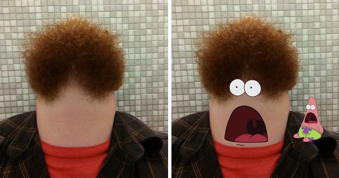 Challenge: A Man With A Beard Looking Straight Up Needs A Face