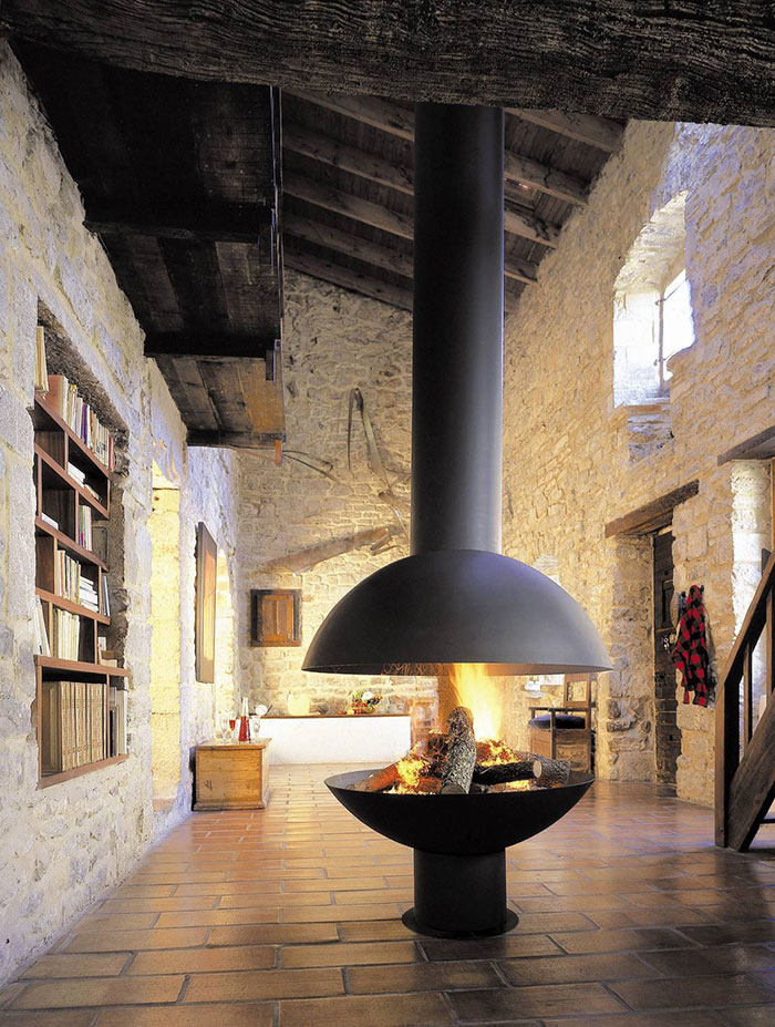 Floating Hood Foyer Fireplace