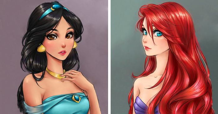 I Draw Disney Princesses As Anime Characters