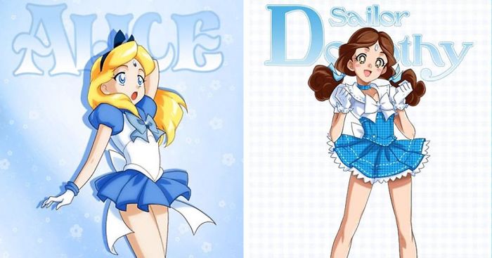 Artist Reimagined Disney Princesses As Sailor Scouts