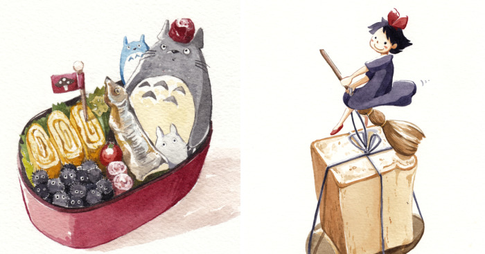 I Combined Studio Ghibli Movies And Food In These Watercolour Paintings