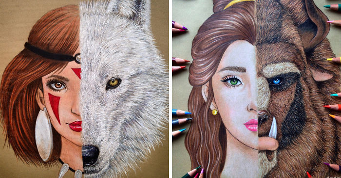 I Draw Character Mashups Inspired By Hayao Miyazaki And Disney Movies