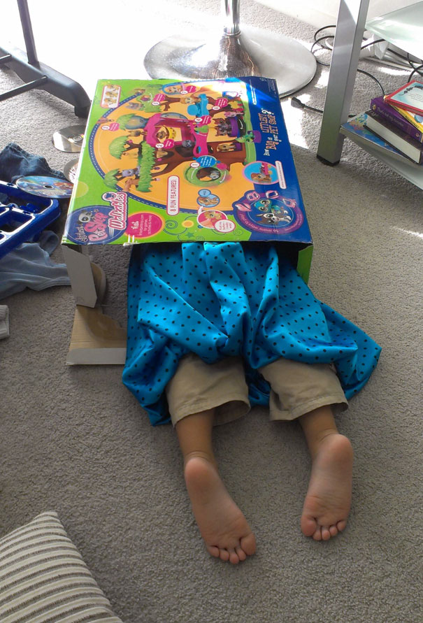 So My Son And I Were Playing Hide And Seek. This Is Where I Found Him