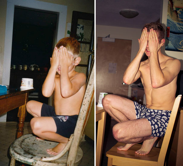 Me Playing Hide & Seek On A Chair In My Underwear, Aged 5 And 20