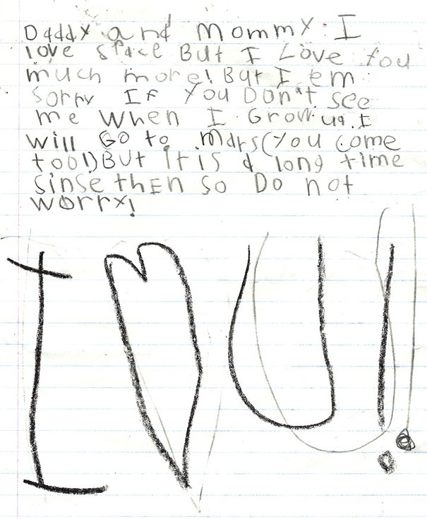 My Six Year Old Daughter Wrote Us A Note Today. She Loves Us More Than...Wait...What? Really?