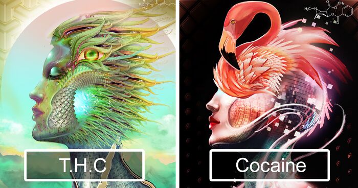 Artist Takes 20 Different Drugs And Creates 20 Illustrations To Show Drug Effects
