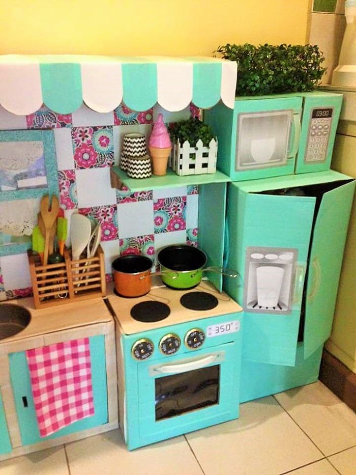 How To Create A Mini Cardboard Kitchen For Your Toddler How To Create A Mini Cardboard Kitchen For Your Toddler