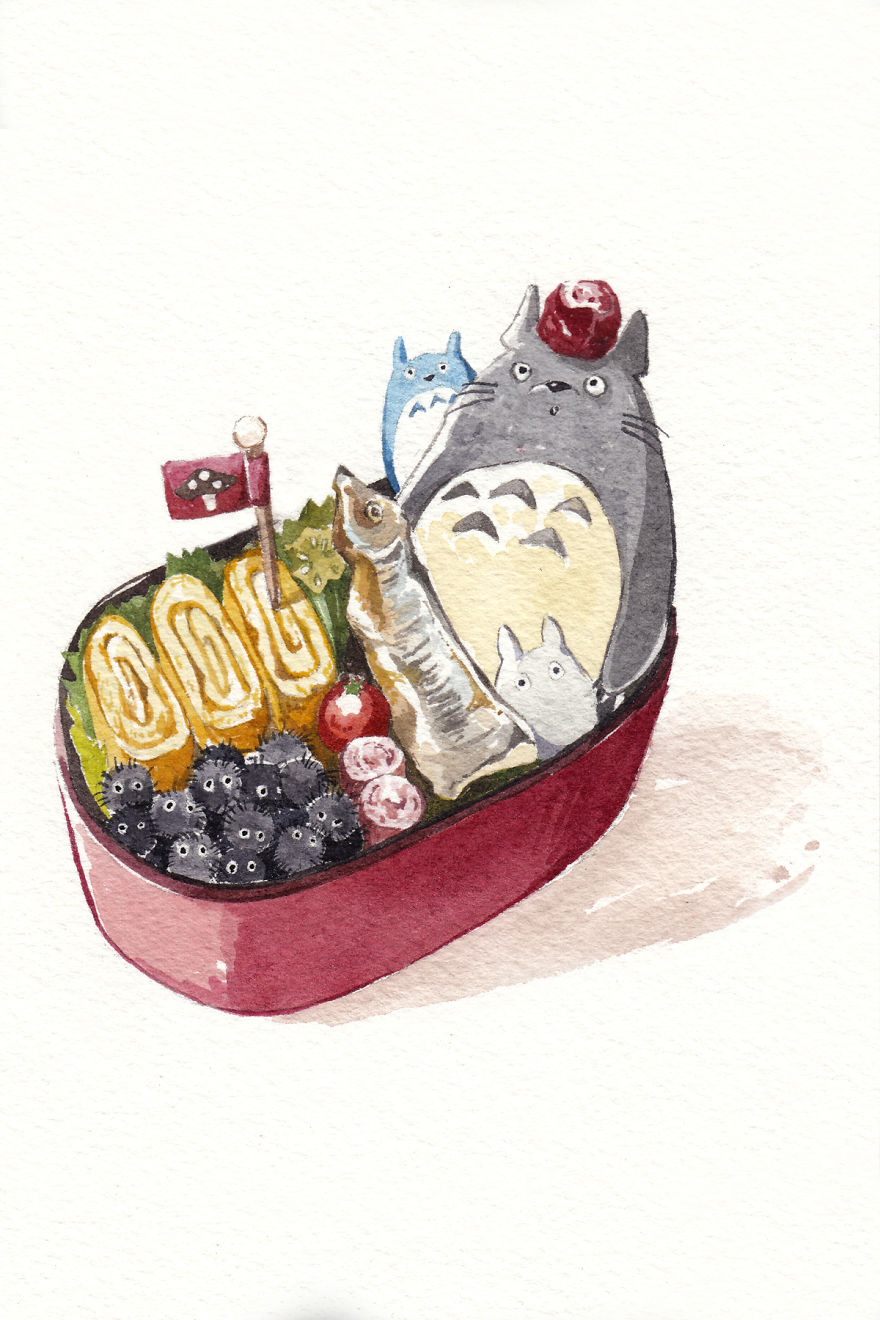 I Combined Studio Ghibli Movies And Food In These Watercolour Paintings