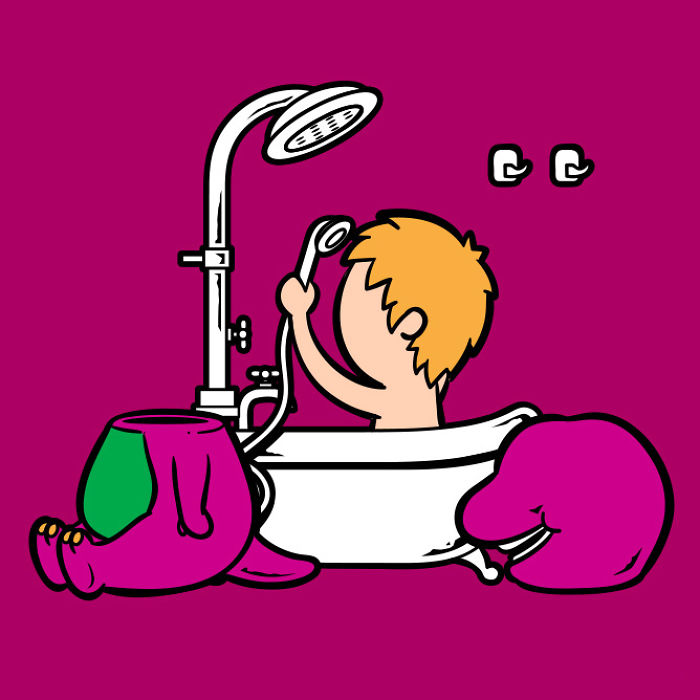 I Illustrated Famous Characters Having A Bath And Showering I Illustrated Famous Characters Having A Bath And Showering