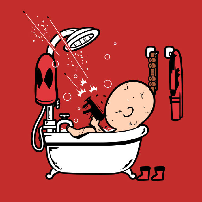 I Illustrated Famous Characters Having A Bath And Showering I Illustrated Famous Characters Having A Bath And Showering