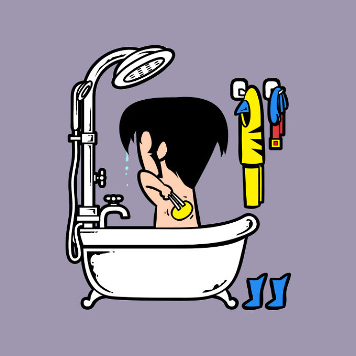 I Illustrated Famous Characters Having A Bath And Showering I Illustrated Famous Characters Having A Bath And Showering