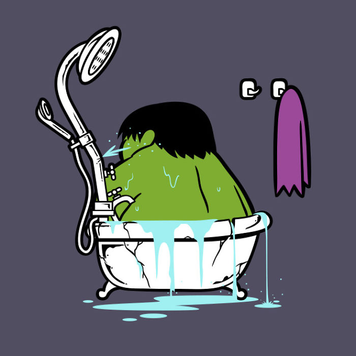 I Illustrated Famous Characters Having A Bath And Showering I Illustrated Famous Characters Having A Bath And Showering