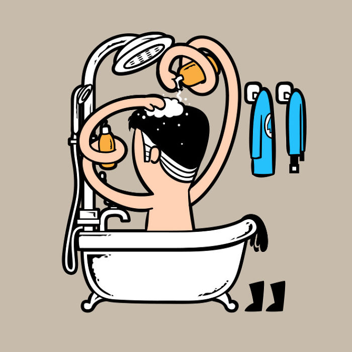 I Illustrated Famous Characters Having A Bath And Showering I Illustrated Famous Characters Having A Bath And Showering