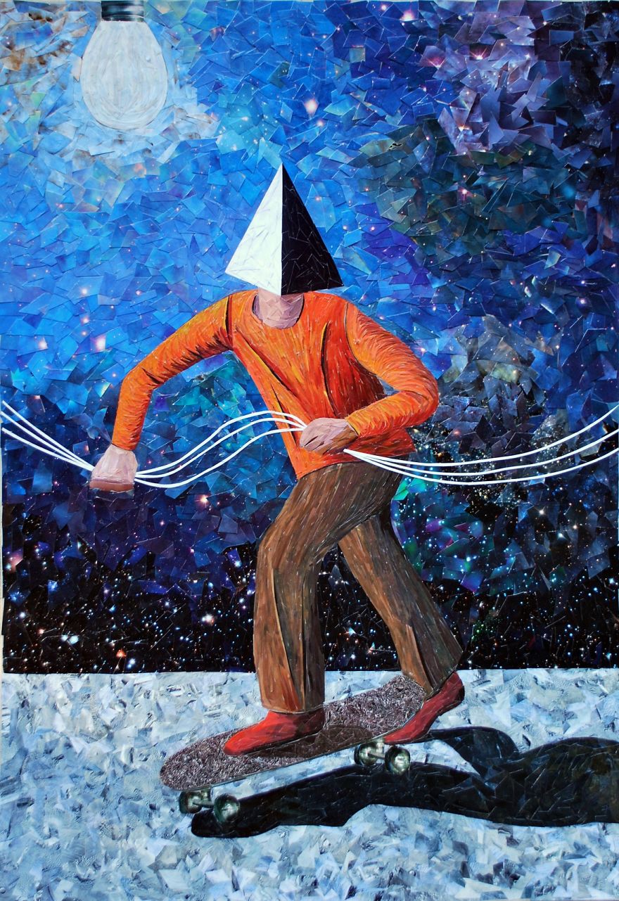 I Create Paper Collages That Look Like Oil Paintings