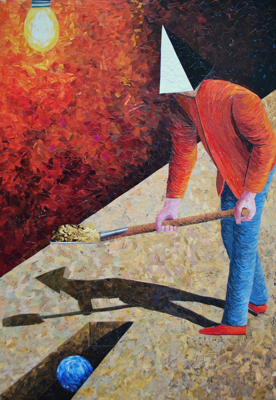 I Create Paper Collages That Look Like Oil Paintings