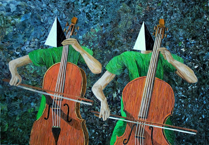 I Create Paper Collages That Look Like Oil Paintings