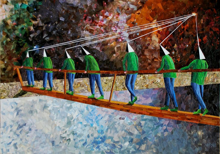 I Create Paper Collages That Look Like Oil Paintings