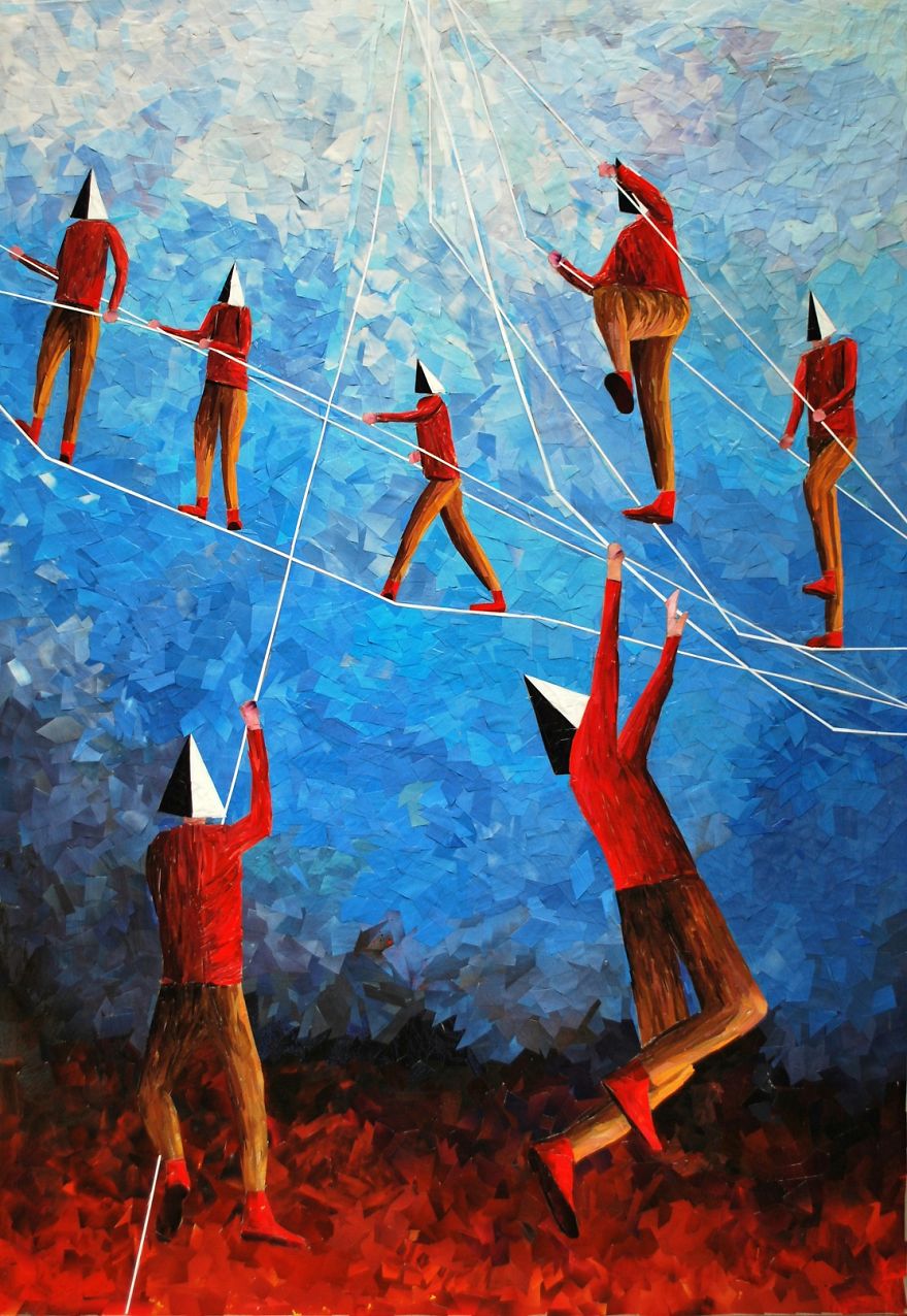 I Create Paper Collages That Look Like Oil Paintings