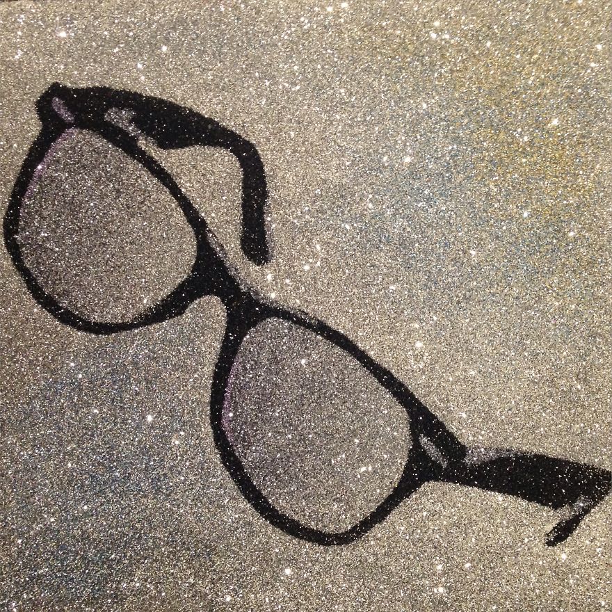 Toronto Artist Uses Only Glitter And Glue, To Make These Unique Dazzling Artworks!