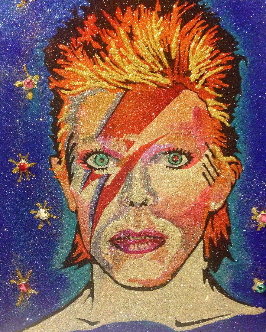 Toronto Artist Uses Only Glitter And Glue, To Make These Unique Dazzling Artworks!