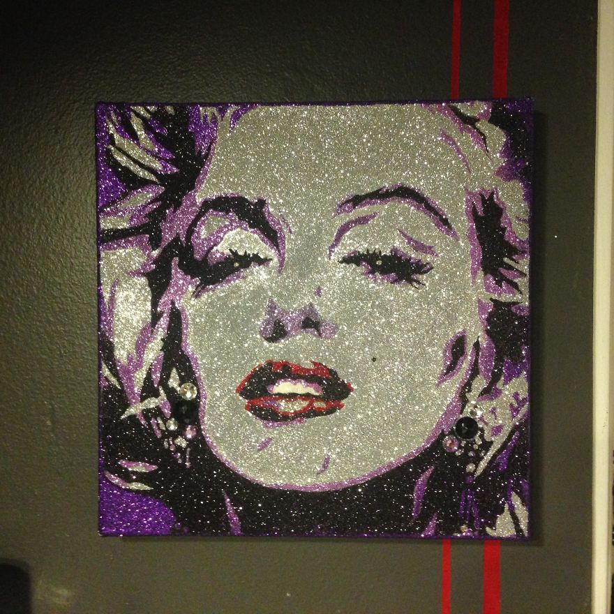 Toronto Artist Uses Only Glitter And Glue, To Make These Unique Dazzling Artworks!