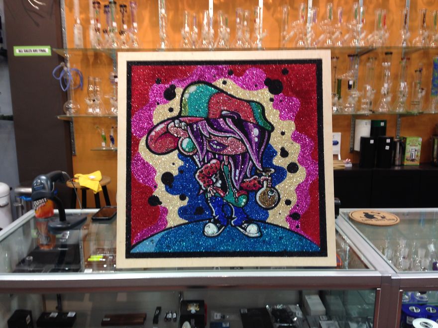Toronto Artist Uses Only Glitter And Glue, To Make These Unique Dazzling Artworks!