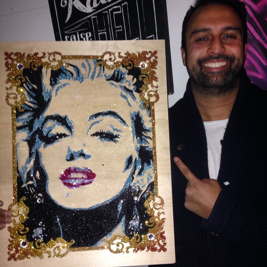 Toronto Artist Uses Only Glitter And Glue, To Make These Unique Dazzling Artworks!