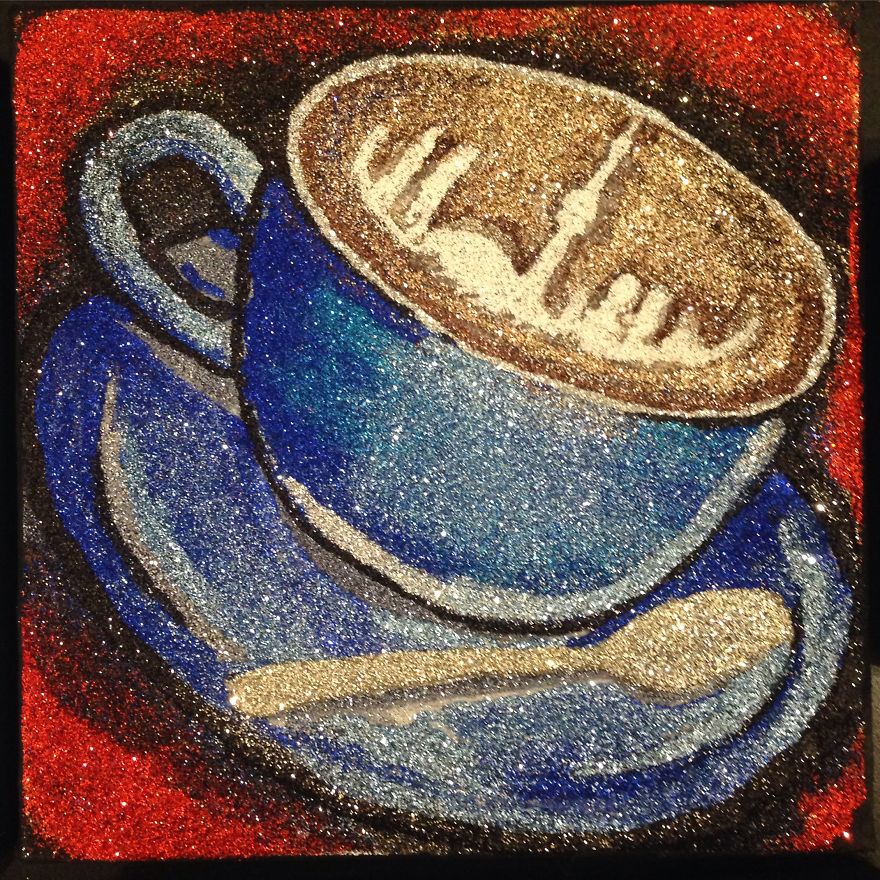 Toronto Artist Uses Only Glitter And Glue, To Make These Unique Dazzling Artworks!