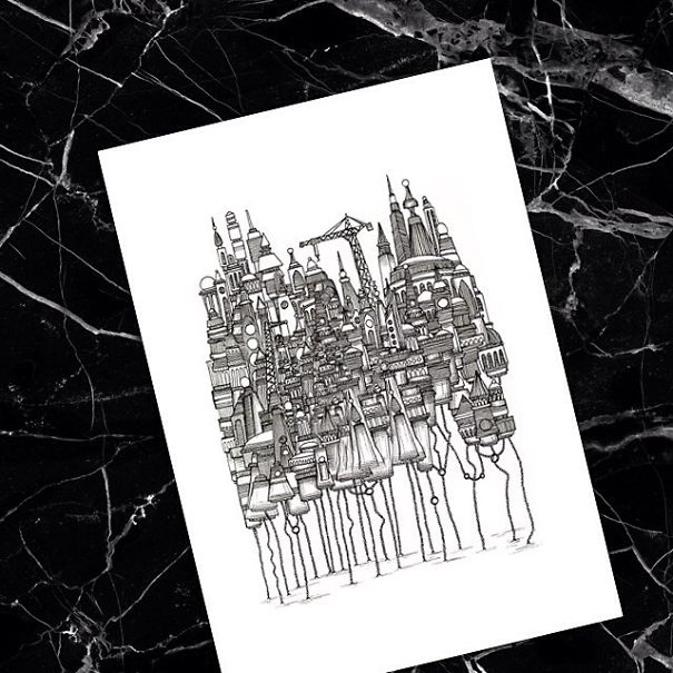 I Use Thousands Of Lines To Create Chaotic And Detailed Illustrations