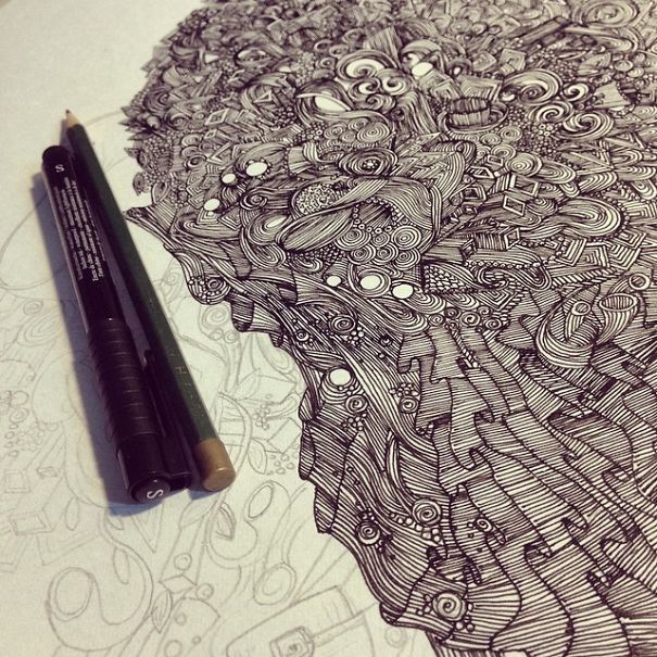 I Use Thousands Of Lines To Create Chaotic And Detailed Illustrations I Use Thousands Of Lines To Create Chaotic And Detailed Illustrations