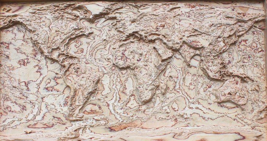 I'm Carving Maps In Wood Using Real Satellite Data