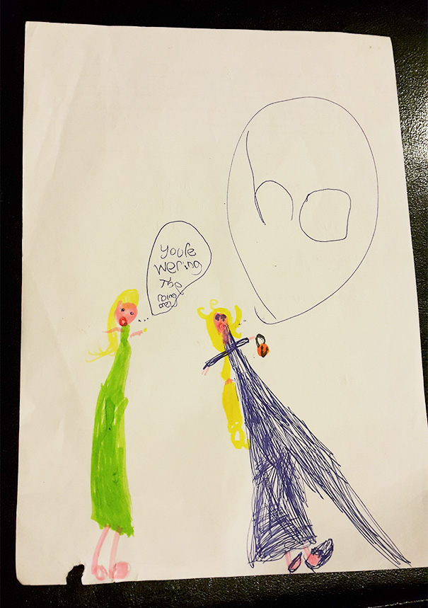 Trick Or Treating Elsa. My Kid Drew This