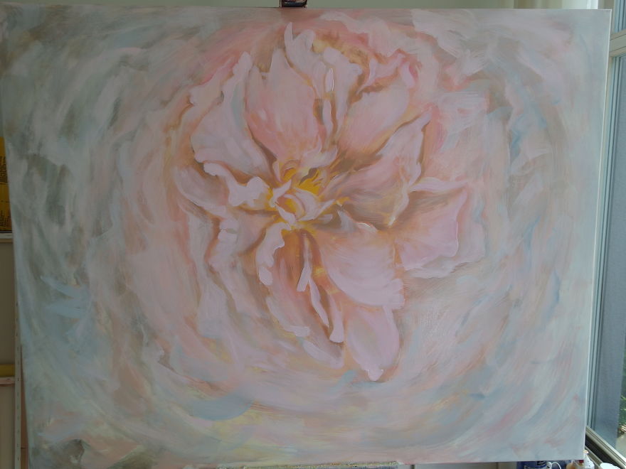 Pink Peony Layer By Layer: I Captured My Painting Process.