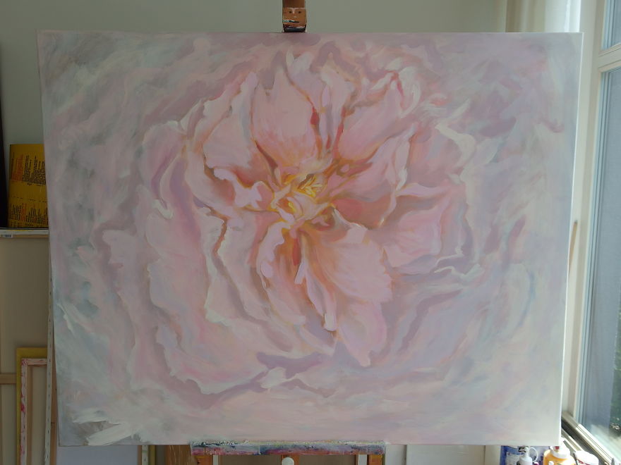 Pink Peony Layer By Layer: I Captured My Painting Process. Pink Peony Layer By Layer: I Captured My Painting Process.